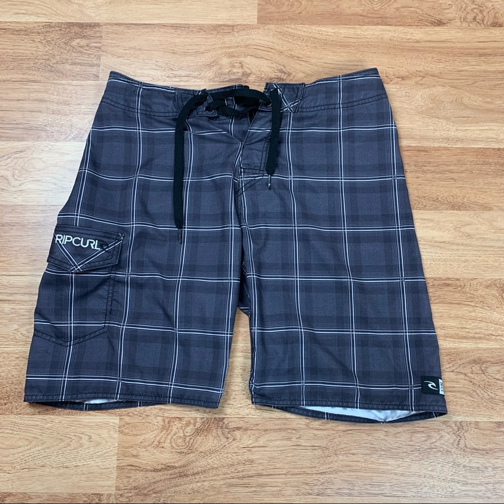 Rip Curl Stoker Plaid Board Shorts Swim Mens Size 31 Travel Beach Vacation